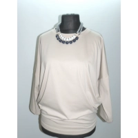 Bawełniana luźna bluzka kryjąca boczki - jasny beż